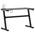 Bureau de jeu à LED en forme de Z noir 110x60x75 cm