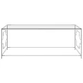 Table basse Argenté 120x60x45 cm Acier inoxydable et verre