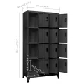 Armoire à casiers Anthracite 90x45x180 cm Acier