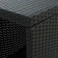 Table de bar avec rangement Noir 120x60x110 cm Résine tressée