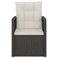 Fauteuil de jardin avec coussins Noir Résine tressée