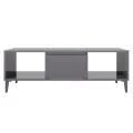 Table basse Gris brillant 103,5x60x35 cm Aggloméré