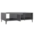 Table basse Gris brillant 103,5x60x35 cm Aggloméré