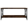 Table basse Chêne fumé 100x50x45 cm Bois d'ingénierie et fer