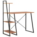 Bureau avec étagère Noir et marron 102x50x117 cm