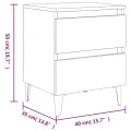 Tables de chevet 2 pcs Gris béton 40x35x50 cm Aggloméré
