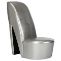 Chaise en forme de chaussure à talon haut Argenté Similicuir