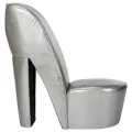 Chaise en forme de chaussure à talon haut Argenté Similicuir