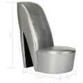 Chaise en forme de chaussure à talon haut Argenté Similicuir