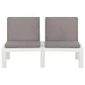 Banc de salon de jardin avec coussin Plastique Blanc