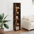 Armoire d'angle Chêne fumé 33x33x164,5 cm Bois d'ingénierie