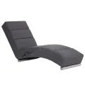 Chaise longue de massage Gris Similicuir