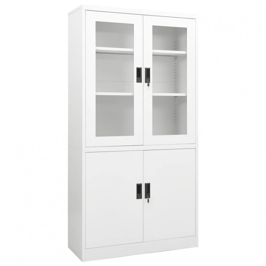 Armoire de bureau Blanc 90x40x180 cm Acier