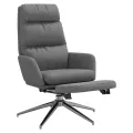 Chaise de relaxation avec repose-pied Gris clair Tissu