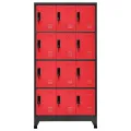 Armoire à casiers Anthracite et rouge 90x45x180 cm Acier