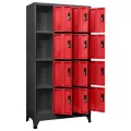 Armoire à casiers Anthracite et rouge 90x45x180 cm Acier