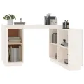 Bureau Blanc 110x50x75 cm Bois massif de pin