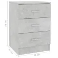 Table de chevet Gris béton 38 x 35 x 56 cm Aggloméré