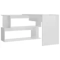 Bureau d'angle Blanc brillant 200x50x76 cm Aggloméré