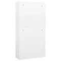 Armoire de bureau Blanc 90x40x180 cm Acier et verre trempé