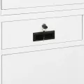Armoire de bureau Blanc 90x40x180 cm Acier et verre trempé