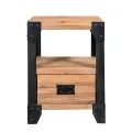 Tables de chevet 2 pcs Bois d'acacia massif Acier 40x30x54 cm