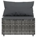 Canapés centraux de jardin et coussins 2pcs Gris Résine tressée