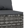Canapés centraux de jardin et coussins 2pcs Gris Résine tressée