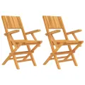 Chaises de jardin pliantes 2 pcs 55x61x90 cm bois massif teck