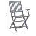Chaises pliables d'extérieur 6 pcs avec coussins Bois d'acacia