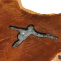 Table basse 70 x 45 cm Bois de teck massif et polyrésine