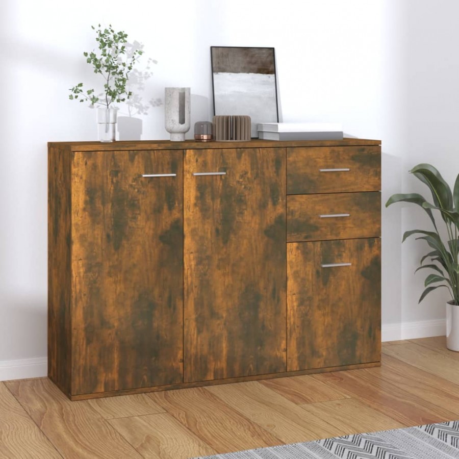 Buffet Chêne fumé 105x30x75 cm Bois d'ingénierie