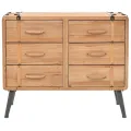 Armoire à tiroirs bois de sapin massif 91x35x73 cm