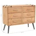 Armoire à tiroirs bois de sapin massif 91x35x73 cm