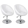 Tabourets de bar 2 pcs blanc similicuir