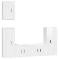 Ensemble de meubles TV 5 pcs Blanc brillant Bois d'ingénierie