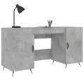 Bureau gris béton 140x50x75 cm bois d'ingénierie