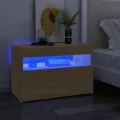 Meubles TV avec lumières LED 2 pcs Chêne sonoma 60x35x40 cm
