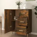 Buffet chêne fumé 69,5x34x90 cm bois d'ingénierie
