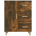 Buffet chêne fumé 69,5x34x90 cm bois d'ingénierie