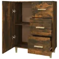 Buffet chêne fumé 69,5x34x90 cm bois d'ingénierie