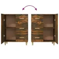 Buffet chêne fumé 69,5x34x90 cm bois d'ingénierie