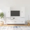 Ensemble de meubles TV 5 pcs Blanc brillant Bois d'ingénierie
