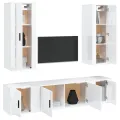 Ensemble de meubles TV 5 pcs Blanc brillant Bois d'ingénierie
