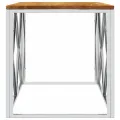 Table basse acier inoxydable et bois massif d'acacia