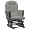 Chaise berçante avec repose-pied Gris clair Tissu