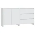 Buffets 2 pcs Blanc Bois d'ingénierie