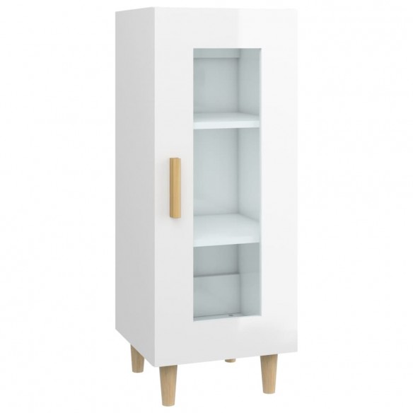 Buffet Blanc brillant 34,5x34x90 cm Bois d'ingénierie