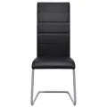 Chaises à manger cantilever lot de 2 noir similicuir