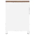 Meuble TV Blanc 110x30x40 cm Fer et bois de sapin massif